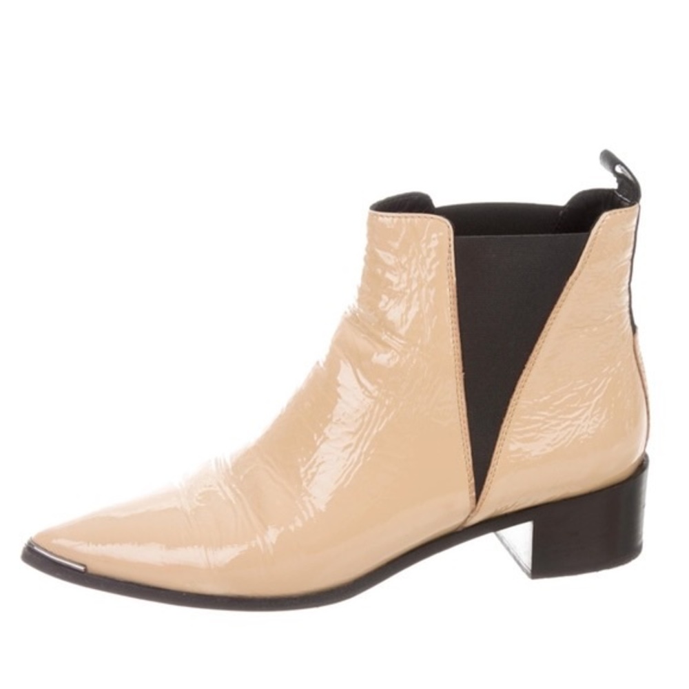 EUC ACNE PATENT LEATHER JENSEN BOOTS IN BOX